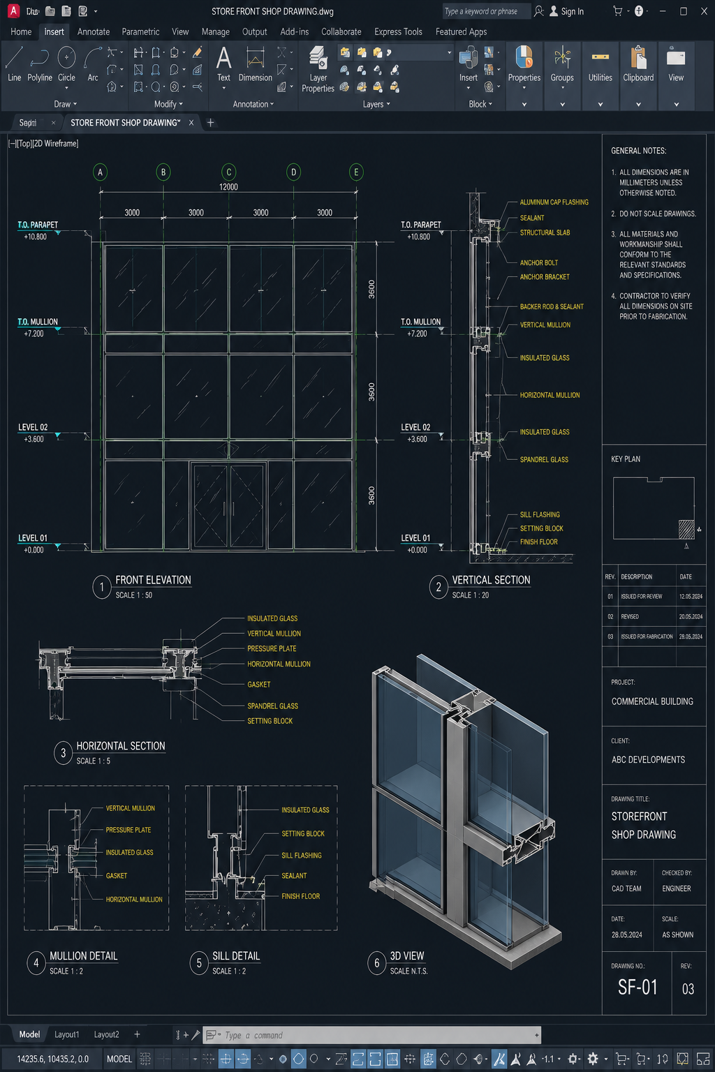 Storefront Shop Drawings
